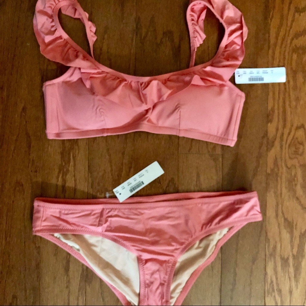 JCrew Ruffle Bikini Top and Matching Bikini Bottom
